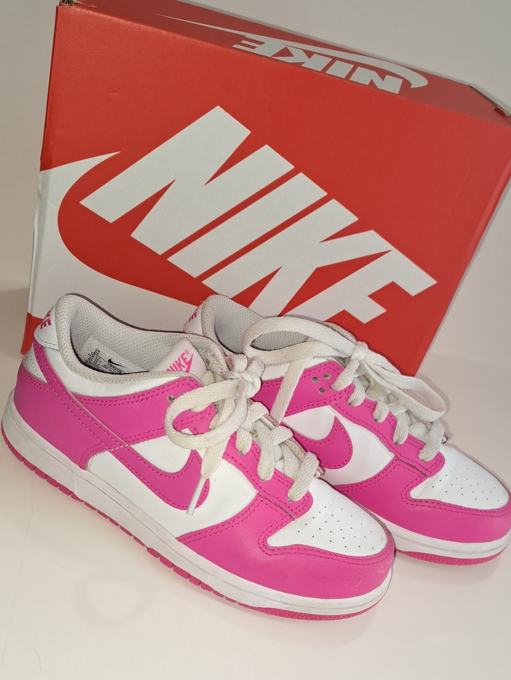 Nike Dunk Low Pink Active Fuchsia FB9108-102 Preschool Ps Kids Big Girls Size 2Y